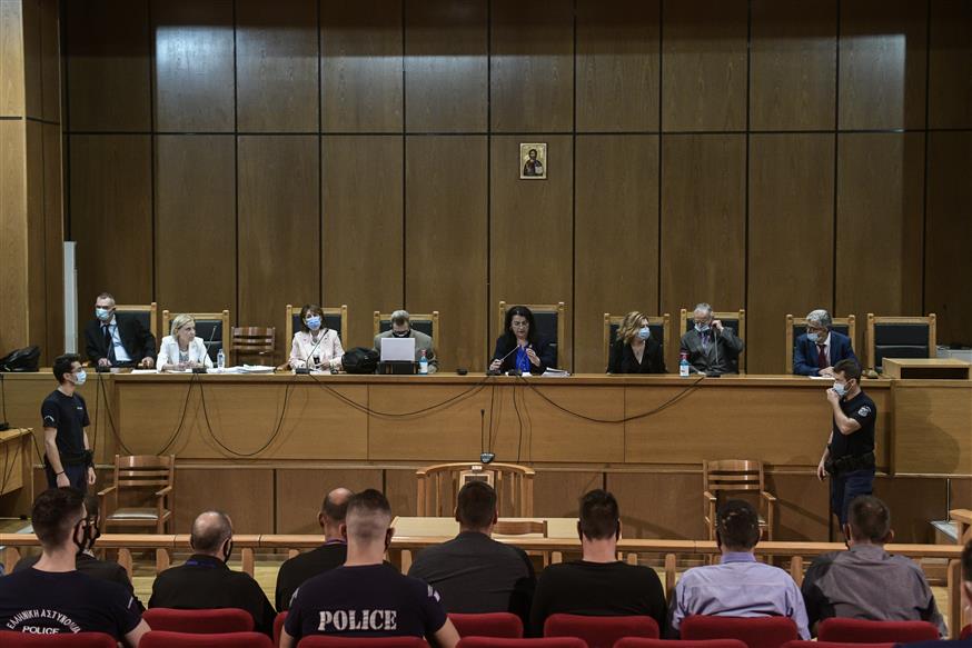Στιγμιότυπο από την ανάγνωση της απόφασης στη δίκη της Χρυσής Αυγής (Copyright: Eurokinissi/Τατιάνα Μπόλαρη)