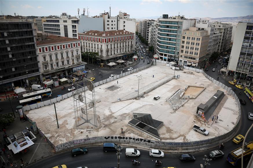 Τα έργα ανάπλασης στην πλατεία Ομονοίας (copyright: Eurokinissi/Γιώργος Στεργιόπουλος)