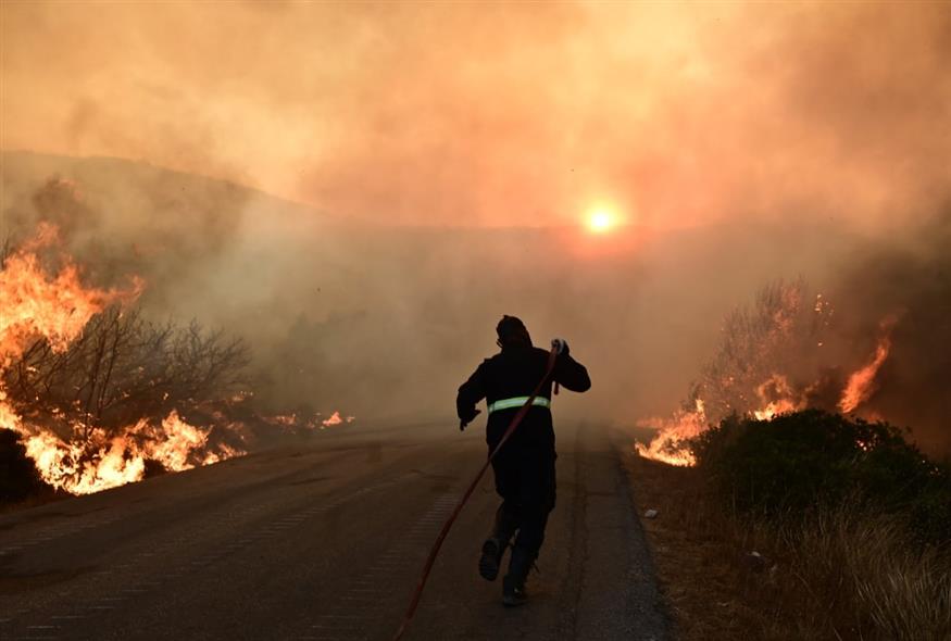 φωτιά στην Εύβοια/(ΜΙΧΑΛΗΣ ΚΑΡΑΓΙΑΝΝΗΣ / EUROKINISSI)