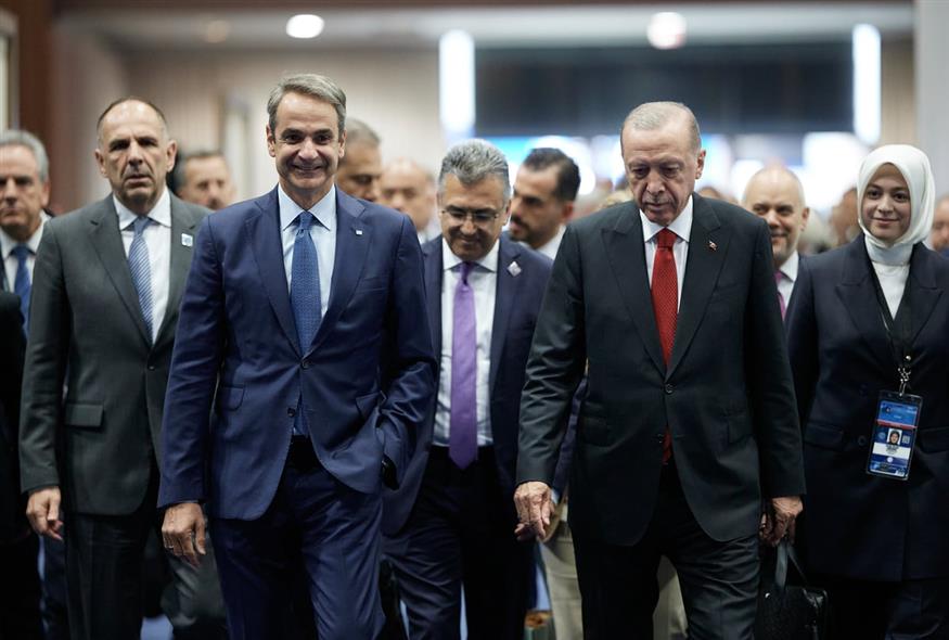 Συνάντηση Μητσοτάκη - Ερντογάν στη Σύνοδο του ΝΑΤΟ/ Eurokinissi