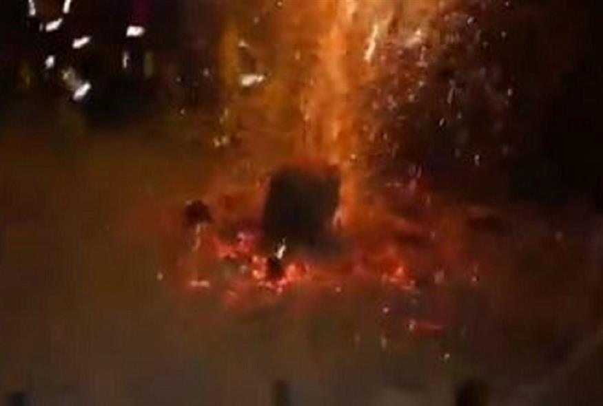 Έκρηξη σόμπας δίπλα από τον υπουργό υγείας της Τουρκίας (Video Capture)