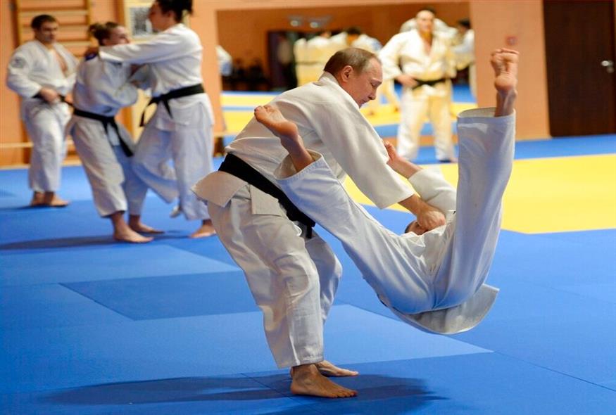 Ο πρόεδρος της Ρωσίας ασκείται στο τζούντο/Alexei Nikolsky, Sputnik, Kremlin Pool Photo via AP