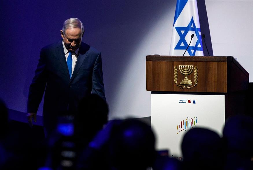 Ο Μπενιαμίν Νετανιάχου (Christophe Petit Tesson/Pool photo via AP)
