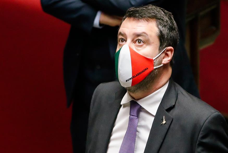 Ο ηγέτης του κόμματος «Λέγκα», Ματέο Σαλβίνι / Remo Casilli/Pool photo via AP