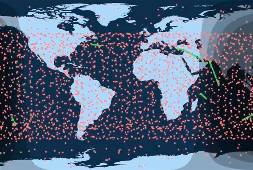 Πώς 5.000 δορυφόροι του Μασκ «κατέκλυσαν» τη Γη (Screenshot/X)