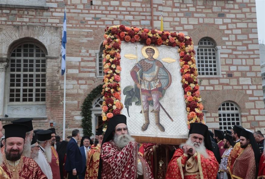 ΛΙΤΑΝΕΙΑ ΤΩΝ ΕΙΚΟΝΩΝ ΤΟΥ ΑΓ. ΔΗΜΗΤΡΙΟΥ ΚΑΙ ΤΗΣ ΠΑΝΑΓΙΑΣ "ΓΕΡΟΝΤΙΣΣΗΣ" ΣΤΗΝ ΘΕΣΣΑΛΟΝΙΚΗ (ΡΑΦΑΗΛ ΓΕΩΡΓΙΑΔΗΣ/EUROKINISSI)