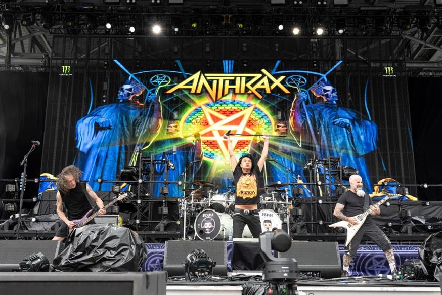 Dan Lilker (αριστερά), Joey Belladonna, Charlie Benante και Scott Ian των Anthrax (AP)
