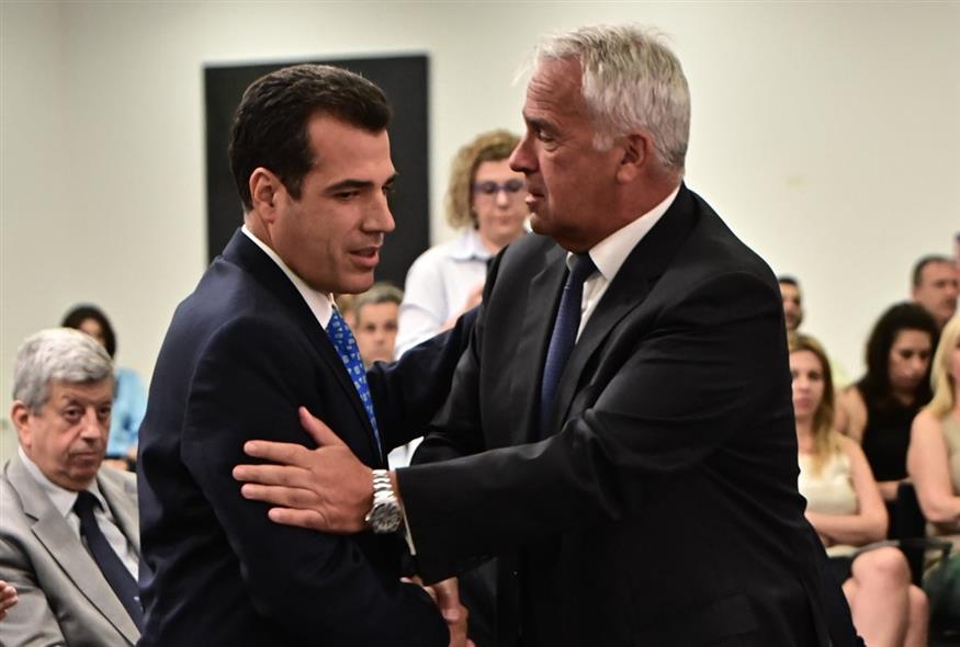 Μάκης Βορίδης και Θάνος Πλεύρης (ΚΩΣΤΑΣ ΤΖΟΥΜΑΣ/EUROKINISSI)