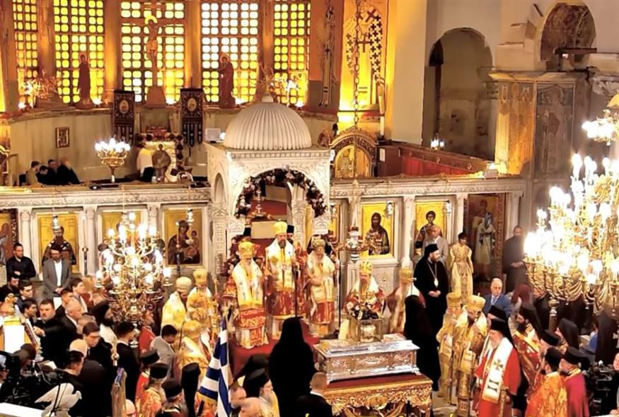 Δοξολογία στον Ιερό Ναό Αγίου Δημητρίου (video capture)