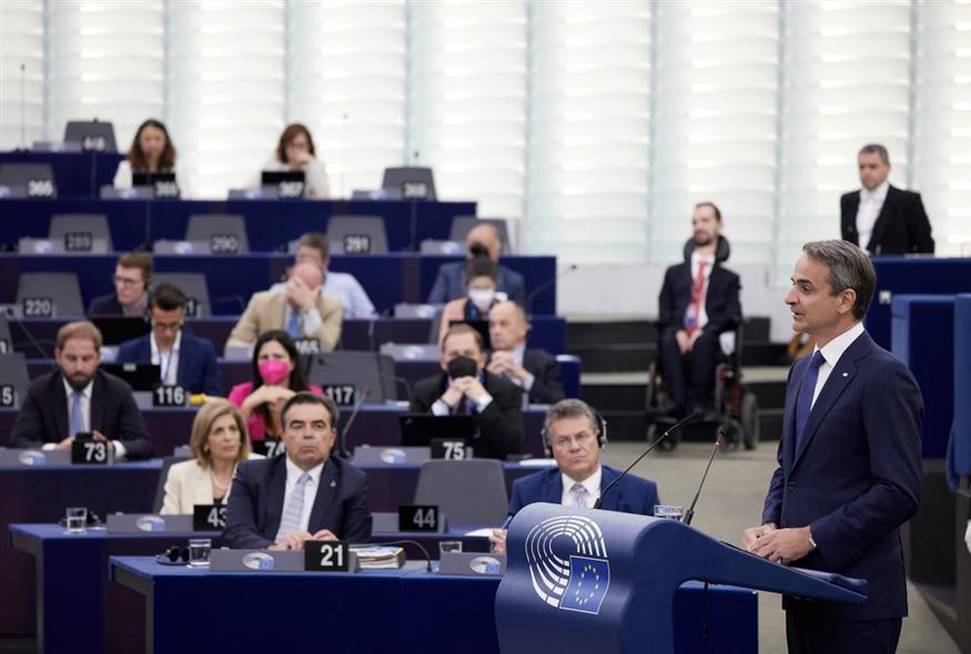 Στιγμιότυπο από την παρουσία του πρωθυπουργού στην Ευρωβουλή/ ΔΗΜΗΤΡΗΣ ΠΑΠΑΜΗΤΣΟΣ/ΓΡΑΦΕΙΟ ΤΥΠΟΥ ΠΡΩΘΥΠΟΥΡΓΟΥ/EUROKINISSI