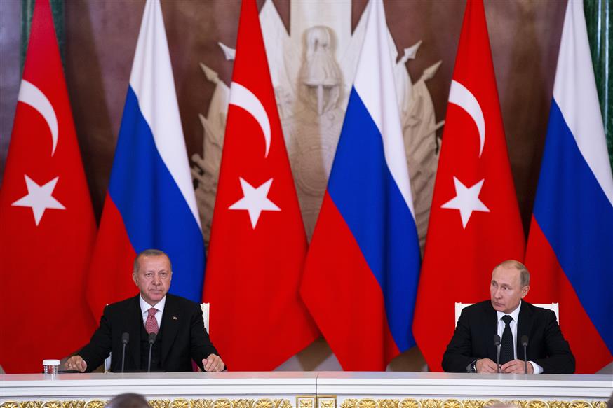 Συνεργασία Πούτιν - Ερντογάν/(AP Photo/Alexander Zemlianichenko)