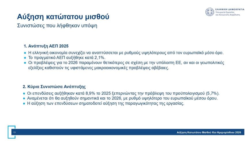 Πίνακες για κατώτατο μισθό