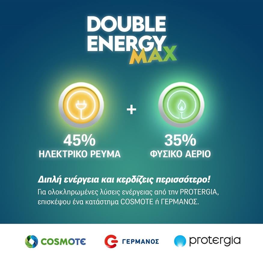 To Protergia Double Energy MAX, για οικιακούς πελάτες (Protergia)