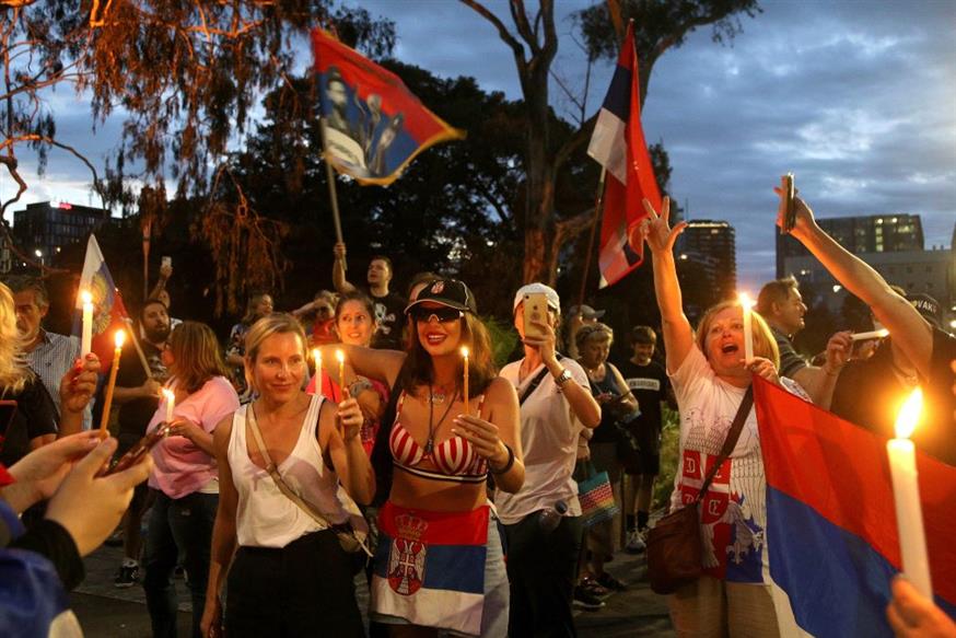Σέρβοι διαδηλώνουν υπέρ του Νόβακ Τζόκοβιτς/Associated Press