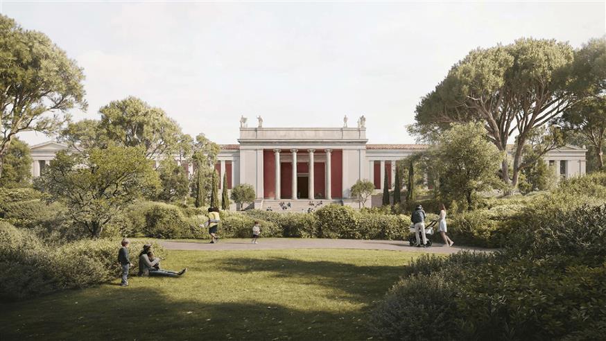 Φωτορεαλιστική απεικόνιση του εξωτερικού χώρου του νέου ΕΑΜ (ΥΠΠΟΑ) Φωτορεαλιστική απεικόνιση του εξωτερικού χώρου του νέου ΕΑΜ (ΥΠΠΟΑ)