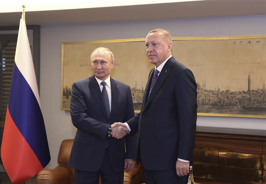 Βλαντίμιρ Πούτιν - Ρετζέπ Ταγίπ Ερντογάν (Presidential Press Service via AP, Pool)