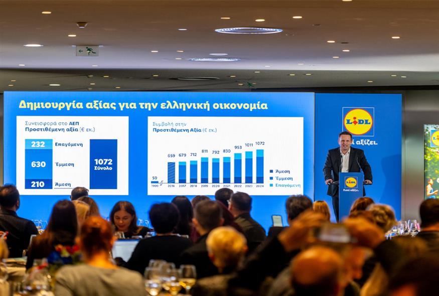 Στιγμιότυπο από την εκδήλωση (Martin Brandenburger, CEO & Πρόεδρος Διοίκησης, Lidl Ελλάς)