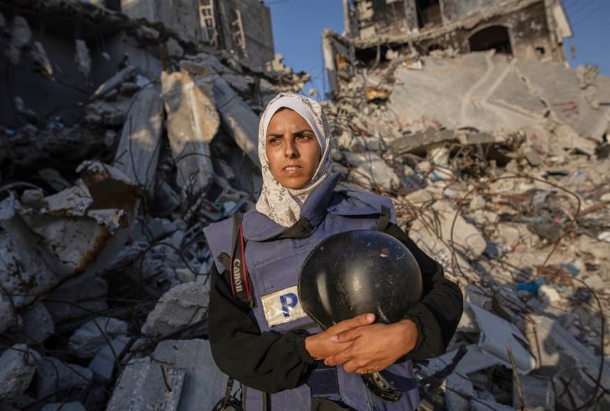 Η Παλαιστίνια δημοσιογράφος Mariam Abu Daqqa  (AP Photo/Jehad Alshrafi)