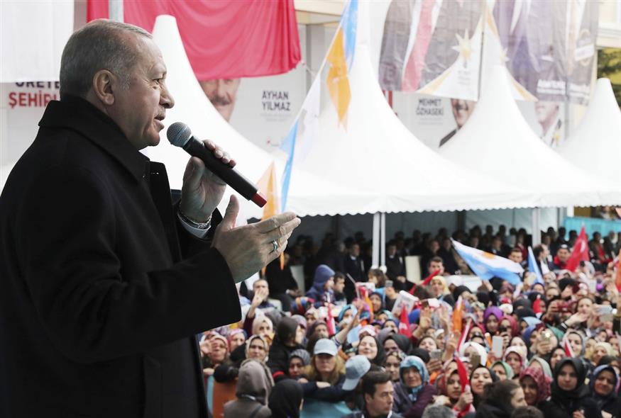 Ο Ρετζέπ Ταγίπ Ερντογάν (Presidential Press Service via AP, Pool)