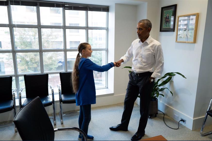 Συνάντηση Ομπάμα - Τούνμπεργκ/Barack Obama Twitter