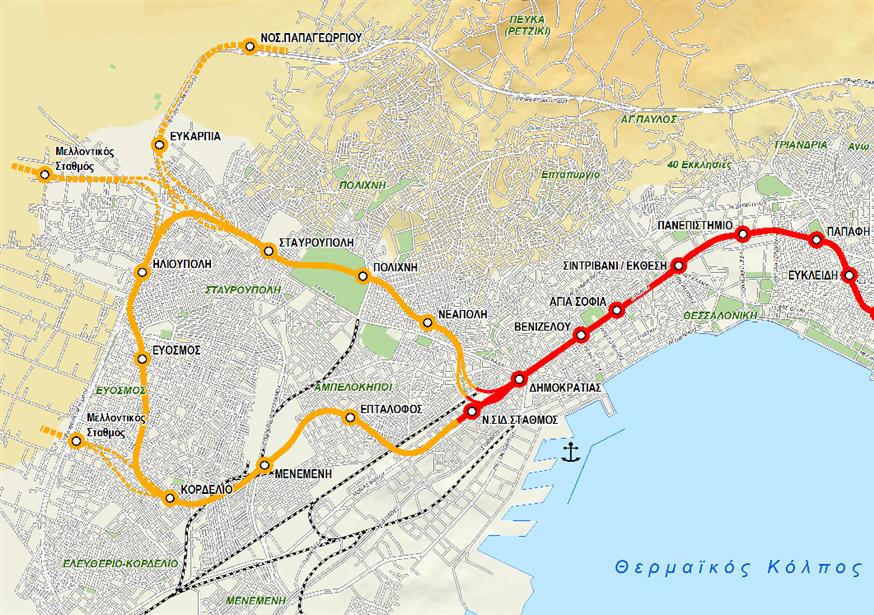 Η βασική γραμμή του μετρό Θεσσαλονίκης και η επέκταση προς τα δυτικά