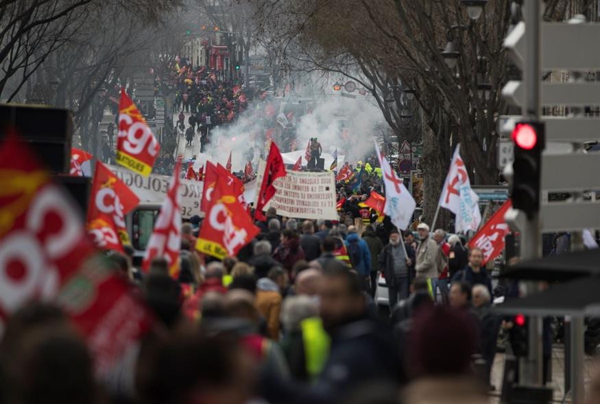 Διαδήλωση για τις συντάξεις στη Γαλλία (Φωτογραφία αρχείου/(AP Photo/Daniel Cole)