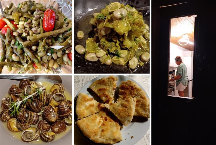 Ελαιόλαδο και φρέσκα φασολάκια, χοχλιοί, σταφυλινάσταχα, πίτες νεράτες στο τηγάνι... Η κρητική κουζίνα αγγίζει τον πυρήνα της μεσογειακής