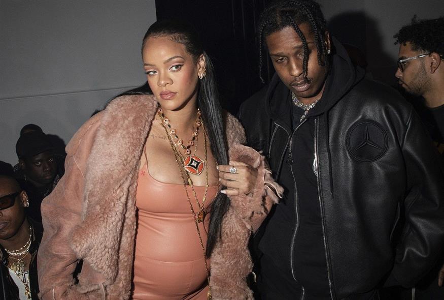 H Rihanna κατά τη διάρκεια της εγκυμοσύνης της με τον σύντροφό της, ASAP Rocky (Associated Press)