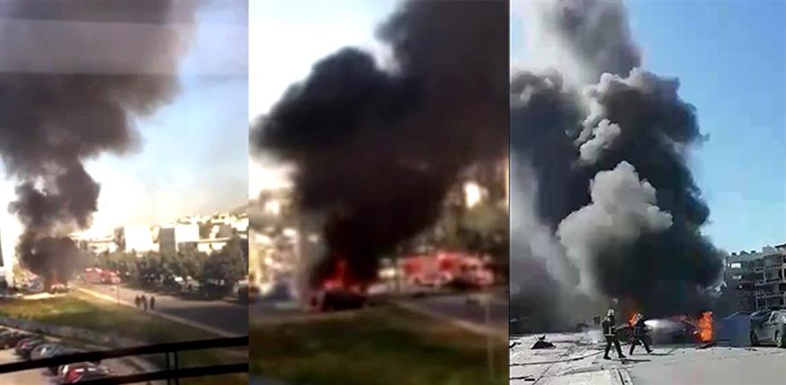 Τρία στιγμιότυπα από την έκρηξη που συγκλόνισε την περιοχή και τραυμάτισε τον Λιβανέζο