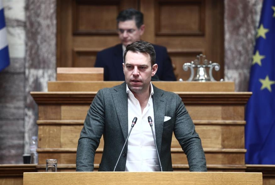 Ο Στέφανος Κασσελάκης στη Βουλή (Eurokinissi)