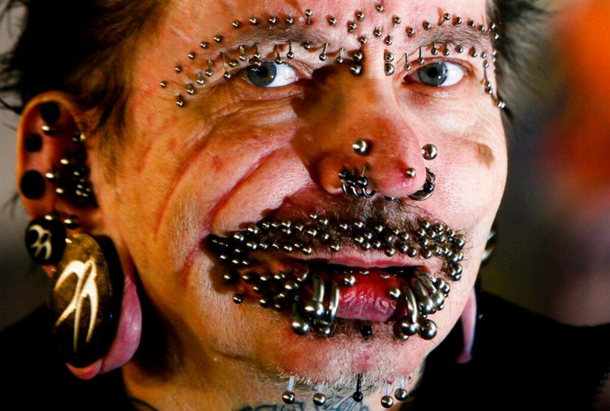 Αγνώριστος πριν χρόνια ο άνθρωπος με τα περισσότερα τατουάζ και piercings/AP Photo/Markus Schreiber, File