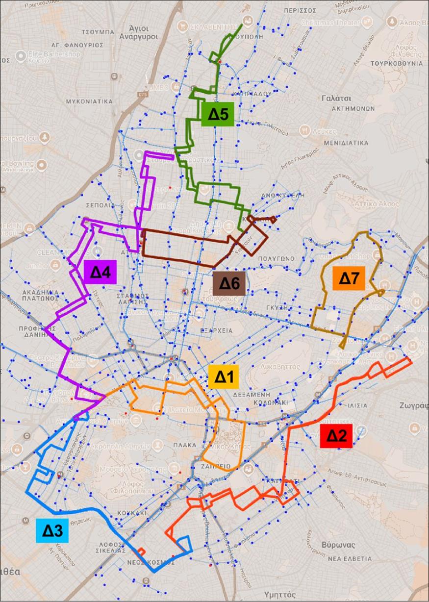 Χάρτης με στάσεις