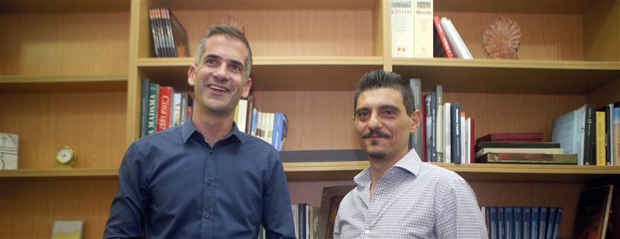 Ο Δημήτρης Γιαννακόπουλος (δεξιά) και ο Κώστας Μπακογιάννης σε παλαιότερη συνάντησή τους (Inntime)