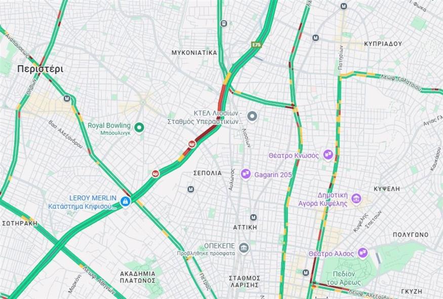 Χάρτης της κίνησης (screenshot)