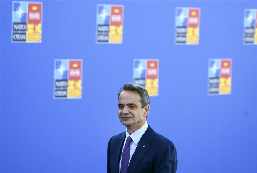 Ο Κυριάκος Μητσοτάκης στη Σύνοδο Κορυφής του ΝΑΤΟ (Associated Press)