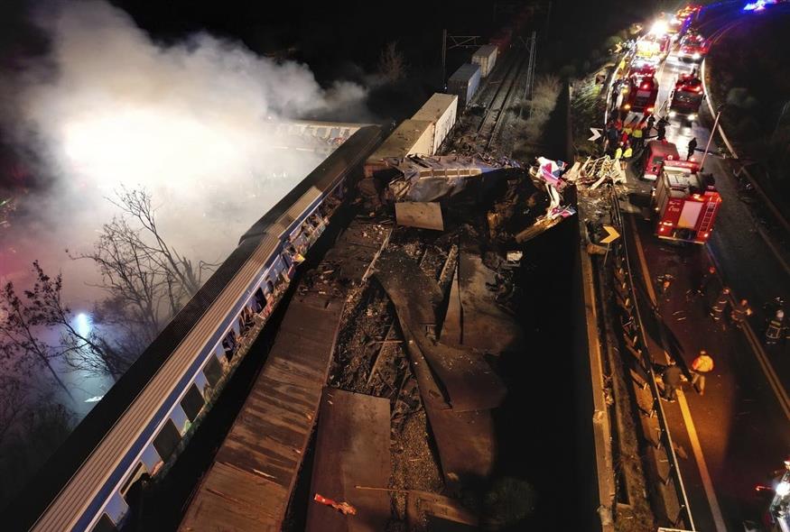 Εκτροχιασμός τρένου στη Λάρισα (Associated Press)