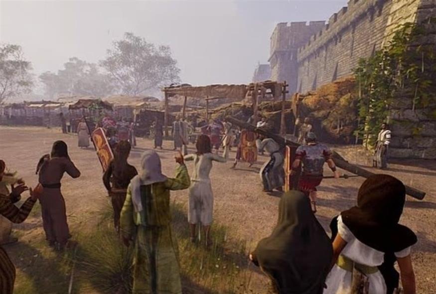 Στιγμιότυπο από το βιντεοπαιχνίδι, με τον Γολγοθά