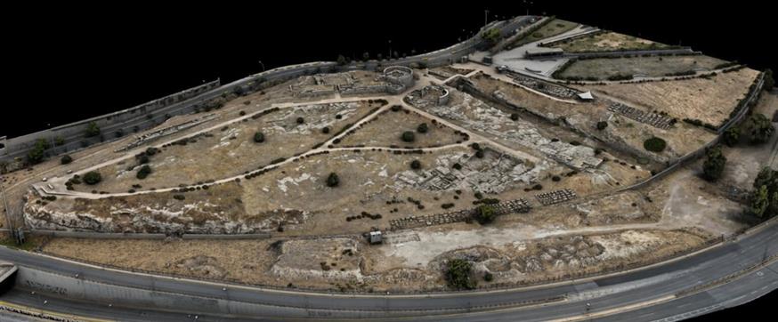 Γενική άποψη του αρχαιολογικού χώρου της Ηετιώνειας Πύλης Πειραιά - Υφιστάμενη κατάσταση