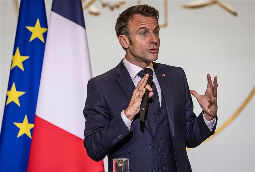Ο Γάλλος πρόεδρος (Christophe Petit Tesson, Pool via AP)