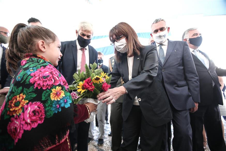 Η Πρόεδρος της Δημοκρατίας, Κατερίνα Σακελλαροπούλου, στο Καστελόριζο (copyright: Eurokinissi)