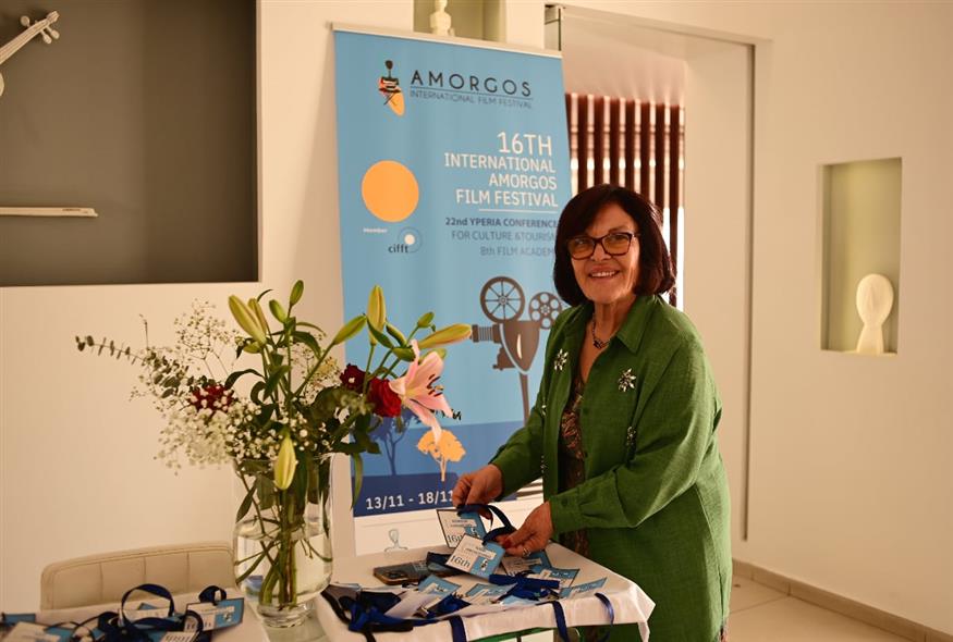 Πρόεδρος και ψυχή του Amorgos Film Festival, Ειρήνη Γιαννακοπούλου (Copyright: Maxim Shumilin)