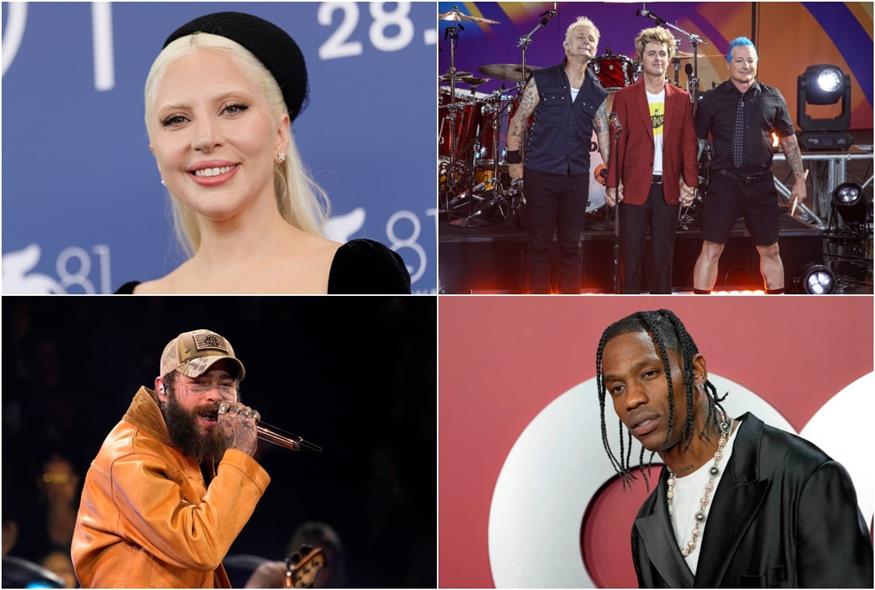 Lady Gaga - Travis Scott - Green Day - Post Malone (AP)