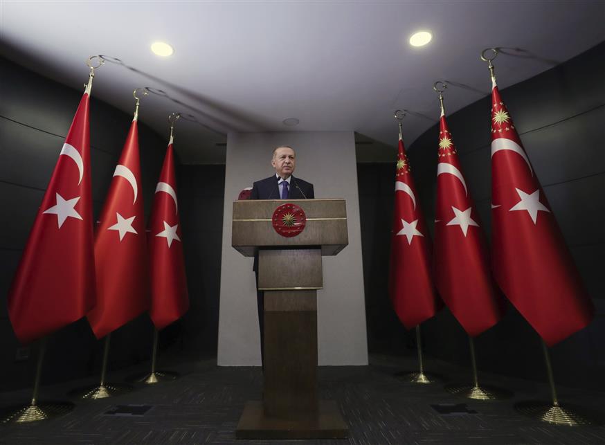Ρετζέπ Ταγίπ Ερντογάν  (Mustafa Kamaci/Presidential Press Service via AP, Pool)