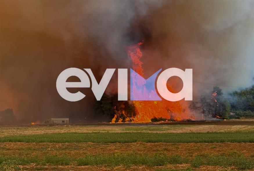 Εύβοια, εικόνα από τη φωτιά (evima.gr) Εύβοια, εικόνα από τη φωτιά (evima.gr)