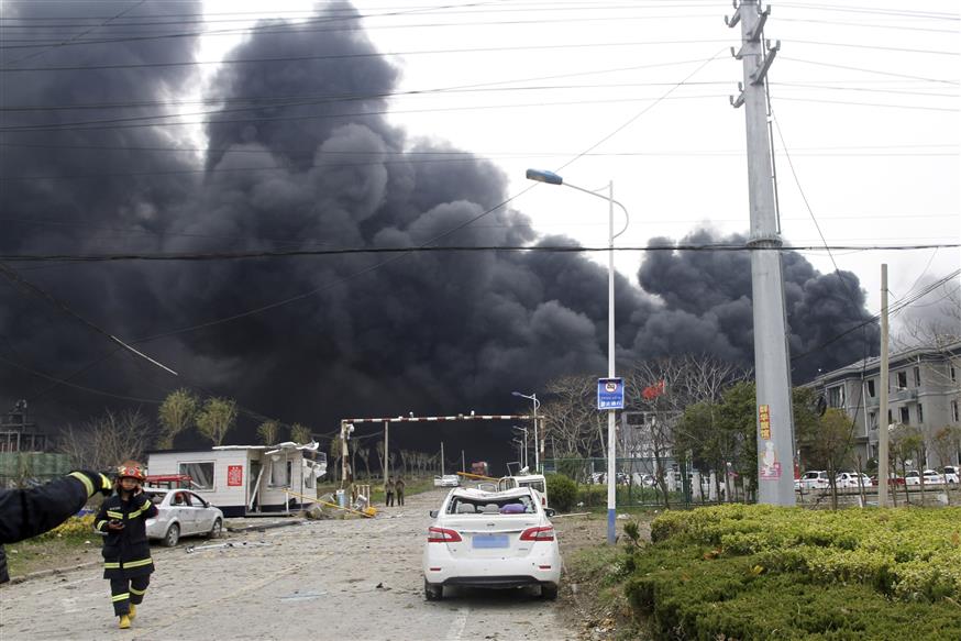 Έκρηξη στην Κίνα/(Chen Feng/Xinhua via AP)