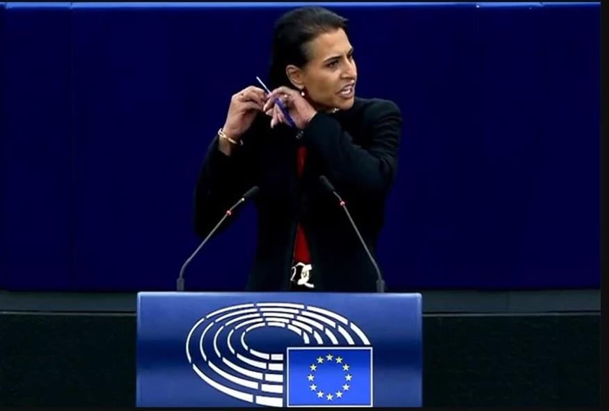 Ευρωβουλευτής έκοψε την αλογοουρά της μέσα στο Ευρωκοινοβούλιο (Screenshot)