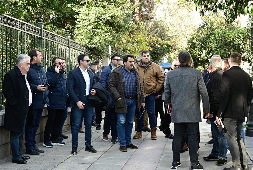 Αγρότες στο Μαξίμου (ΜΙΧΑΛΗΣ ΚΑΡΑΓΙΑΝΝΗΣ/EUROKINISSI) Αγρότες στο Μαξίμου (ΜΙΧΑΛΗΣ ΚΑΡΑΓΙΑΝΝΗΣ/EUROKINISSI)