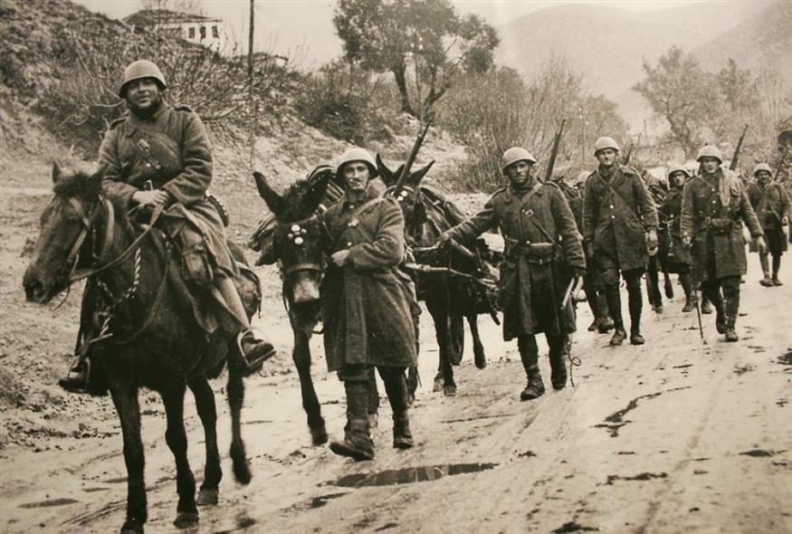Στιγμιότυπο με Έλληνες στρατιώτες στον πόλεμο του 1940