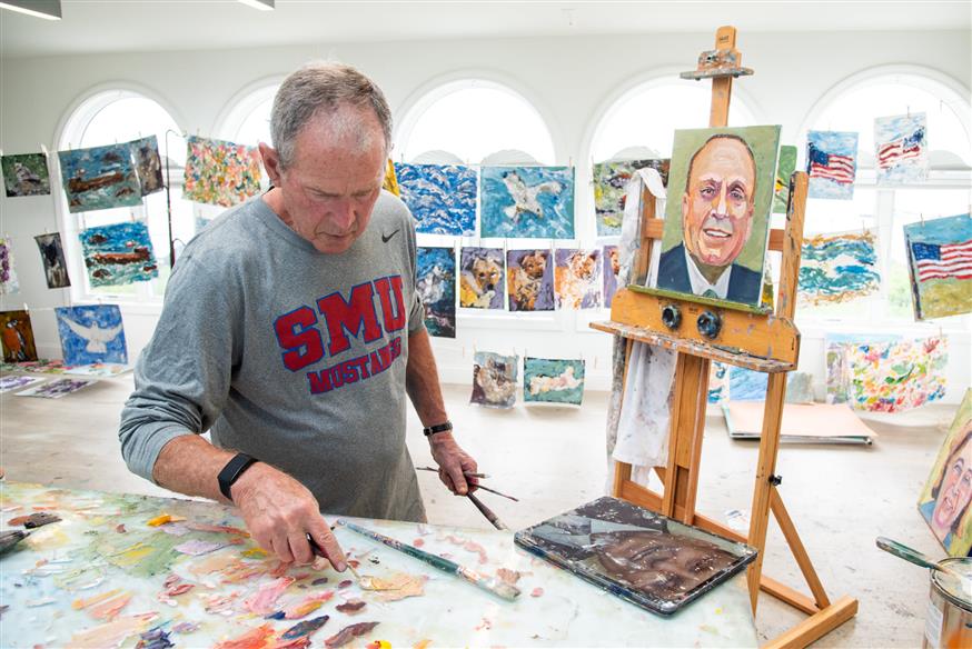 Ο Τζορτζ Μπους πλέον ασχολείται με τη ζωγραφική (Πηγή: Facebook)