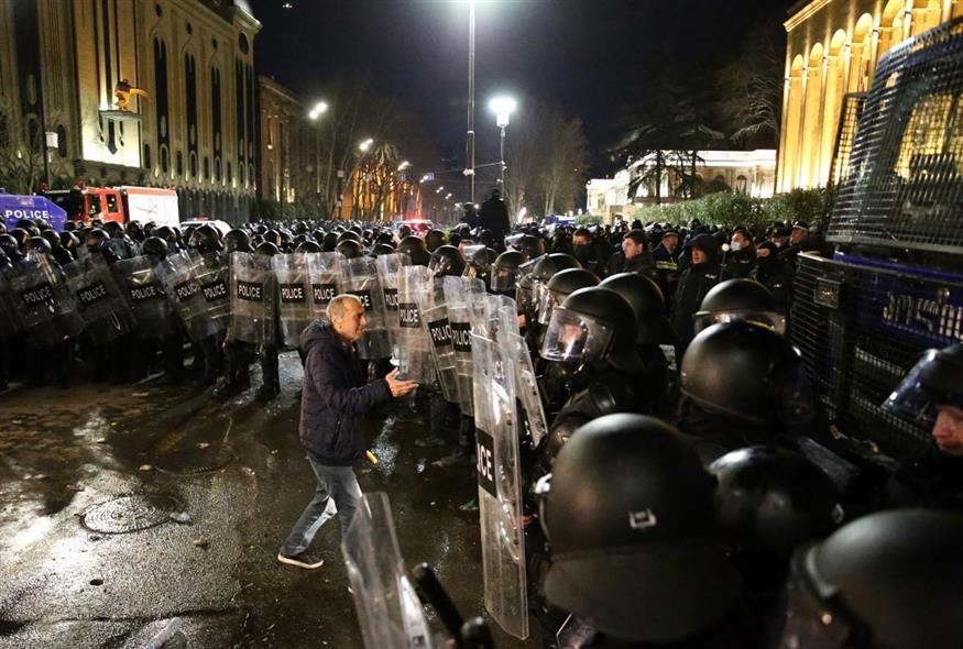 Διαδηλώσεις στη Γεωργία (AP Photo/Zurab Tsertsvadze)